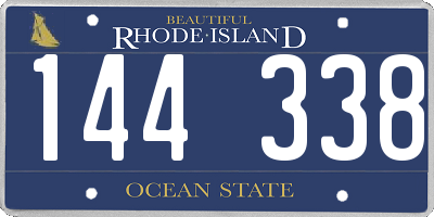 RI license plate 144338