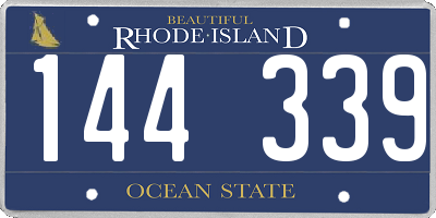 RI license plate 144339