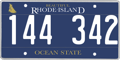 RI license plate 144342