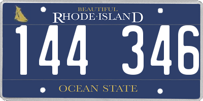 RI license plate 144346