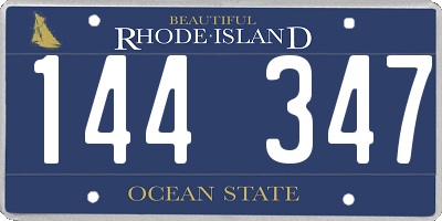 RI license plate 144347