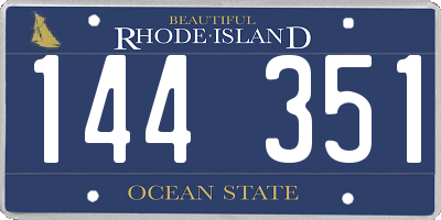 RI license plate 144351