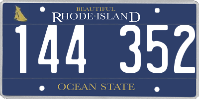 RI license plate 144352