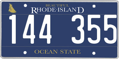 RI license plate 144355