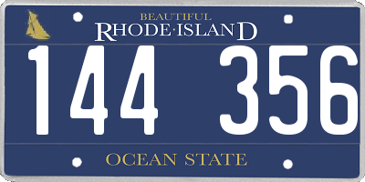 RI license plate 144356