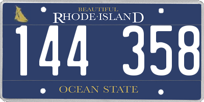 RI license plate 144358