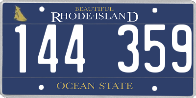 RI license plate 144359