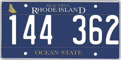 RI license plate 144362