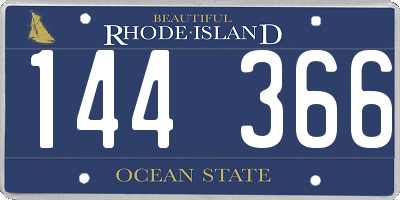 RI license plate 144366