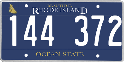 RI license plate 144372
