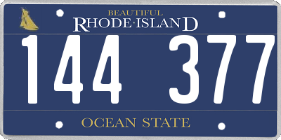 RI license plate 144377