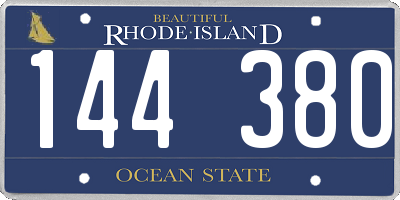RI license plate 144380