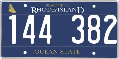 RI license plate 144382
