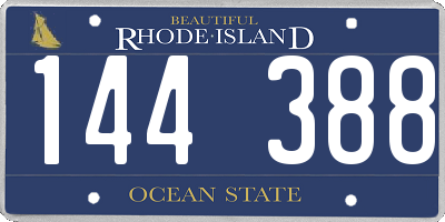 RI license plate 144388