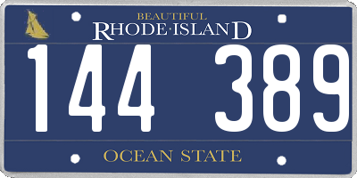 RI license plate 144389