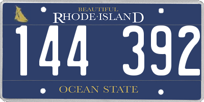 RI license plate 144392