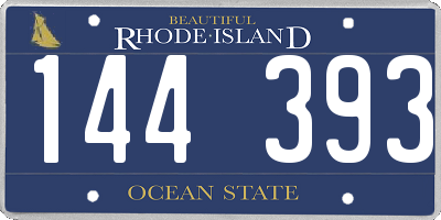 RI license plate 144393