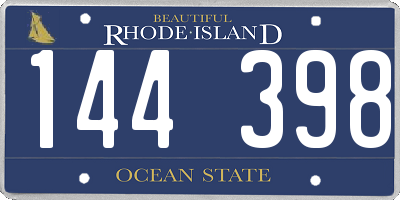 RI license plate 144398