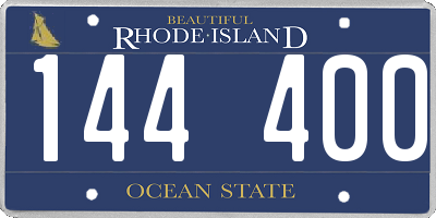 RI license plate 144400