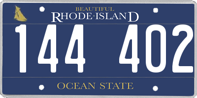 RI license plate 144402