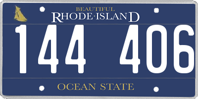 RI license plate 144406