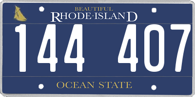 RI license plate 144407