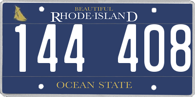 RI license plate 144408