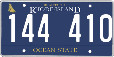 RI license plate 144410