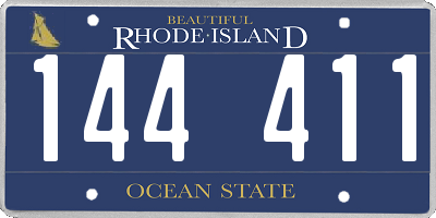 RI license plate 144411