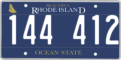 RI license plate 144412