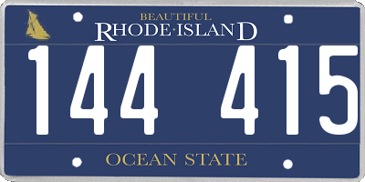 RI license plate 144415