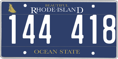 RI license plate 144418
