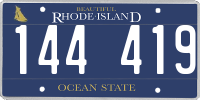 RI license plate 144419