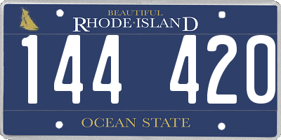 RI license plate 144420