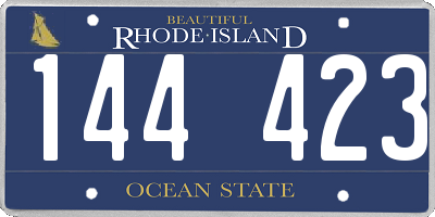 RI license plate 144423
