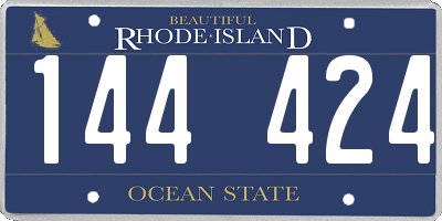 RI license plate 144424