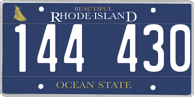 RI license plate 144430