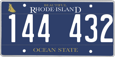 RI license plate 144432