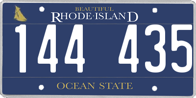 RI license plate 144435