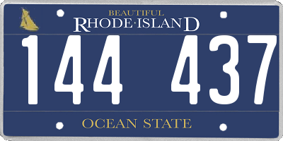 RI license plate 144437