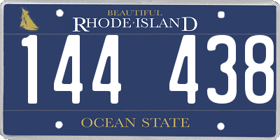 RI license plate 144438