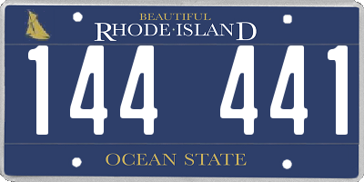 RI license plate 144441