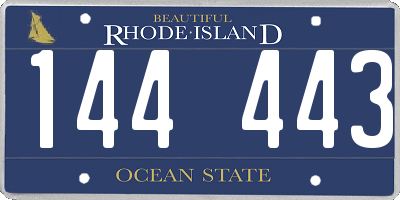 RI license plate 144443