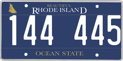 RI license plate 144445