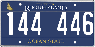 RI license plate 144446