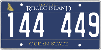 RI license plate 144449