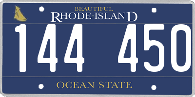 RI license plate 144450
