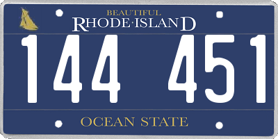 RI license plate 144451