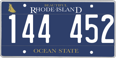 RI license plate 144452