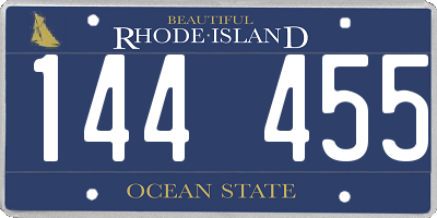 RI license plate 144455